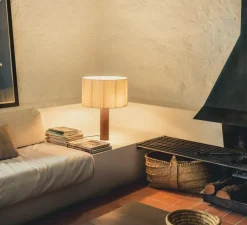 Lampe à poser, Moragas, Sapele, Ø45cm, H62cm - Santa & Cole