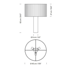 Lampe à poser, Moragas, Sapele, Ø45cm, H62cm - Santa & Cole