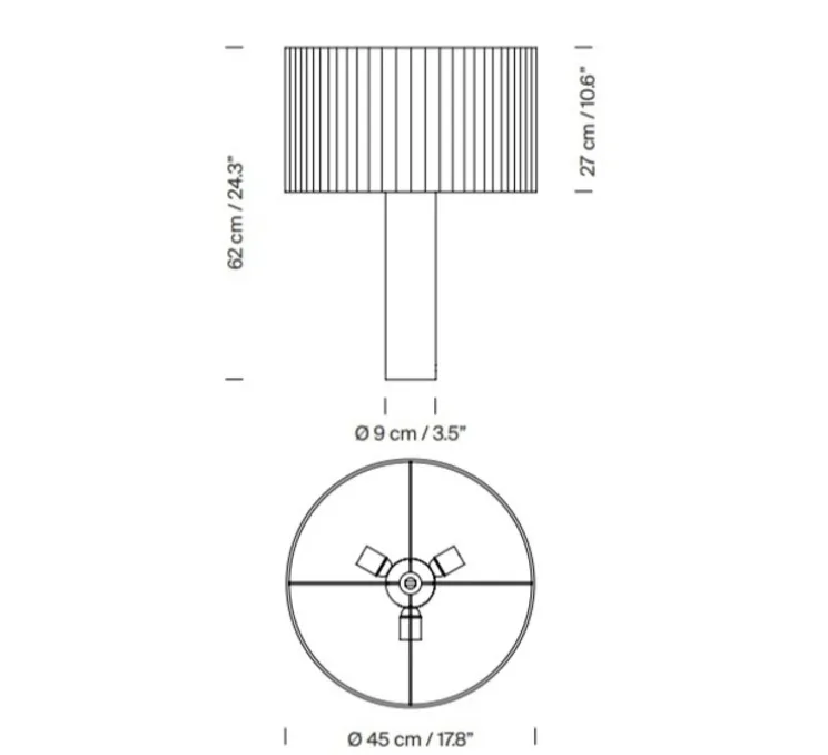 Lampe à poser, Moragas, Sapele, Ø45cm, H62cm - Santa & Cole