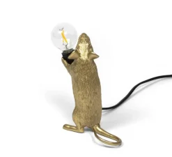 Lampe*Seletti Lampe à poser, Mouse Lamp Step Standing, , L6cm, H14,5cm - Souris, or, USB