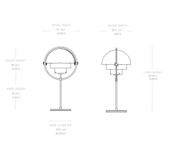 Lampe à poser, Multi-Lite, blanc et chrome, L27cm, H50cm - Gubi