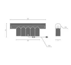 Lampe à poser, MULTITUDE 5, anthracite, L53cm, H19cm - Matière Grise