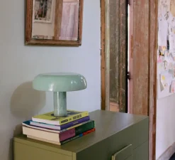 Lampe*HKLIVING Lampe à poser, Mushroom, , Ø27cm, H20.5cm- bleu menthe