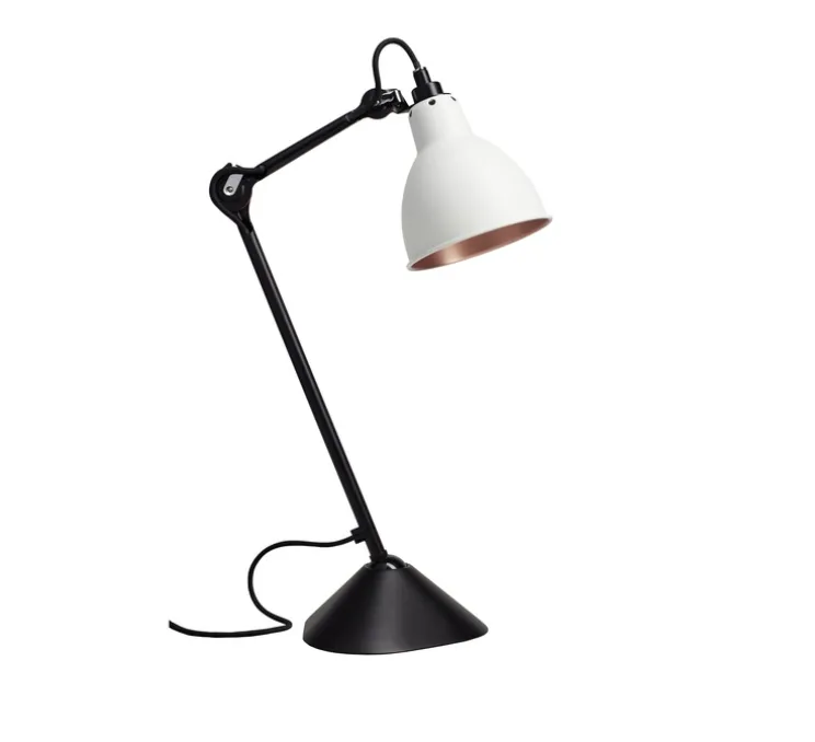 Lampe à poser, N°205, blanc, cuivre, noir, L14cm, H59cm - DCW éditions Paris