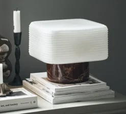 Lampe*House Doctor Lampe à poser, Neat, , Ø24cm, H20,5cm - Marbre marron