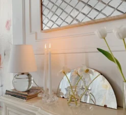 Lampe à poser, Nicole, Cristal, lin, Ø21,6cm, H32cm - Hudson Valley Lighting