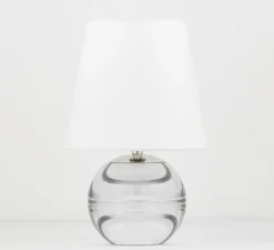 Lampe à poser, Nicole, Cristal, lin, Ø21,6cm, H32cm - Hudson Valley Lighting