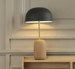 Lampe|Enfants*Hartô Lampe à poser, Nina, , chêne, laiton, Ø23cm, H41cm - gris ardoise