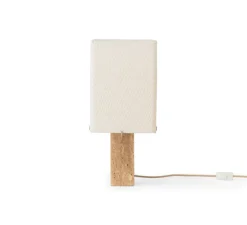 Lampe à poser, Nonna, Travertin, abat-jour sable, Ø23,5cm, H49cm - Audo Copenhagen