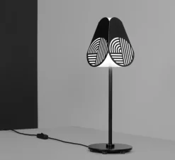 Lampe à poser, Notic, noir et blanc, Ø15,3cm, H47,5cm - Oblure
