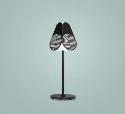 Lampe à poser, Notic, noir et blanc, Ø15,3cm, H47,5cm - Oblure