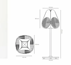 Lampe à poser, Notic, noir et blanc, Ø15,3cm, H47,5cm - Oblure