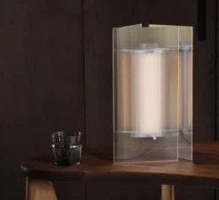 Lampe à poser, Oeste, verre transparent, LED, dim, 2700K, 155 lm, Ø17,5cm, H36cm-Ferm Living