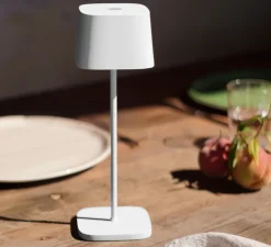 Lampe à poser, Ofelia, blanc, IP65, LED, dim, 2200-3000K, 231-244-252 lm, Ø10cm, H29cm - Zafferano