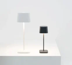 Lampe à poser, Ofelia, blanc, IP65, LED, dim, 2200-3000K, 231-244-252 lm, Ø10cm, H29cm - Zafferano