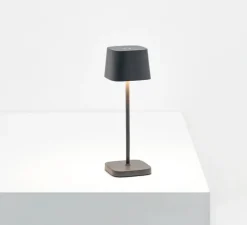 Lampe à poser, Ofelia Micro, gris foncé, IP65, LED, dim, 2200-3000K, 183-195-216 lm, Ø6,7cm, H20cm - Zafferano