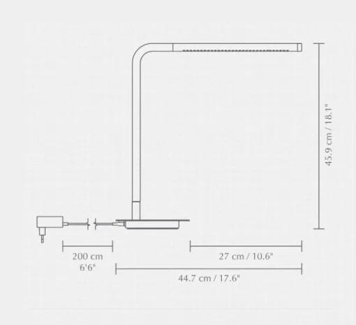 Lampe à poser, Omni, noir, LED, dim, 3000K, 500 lm, L44,7cm, H45,9cm - Umage