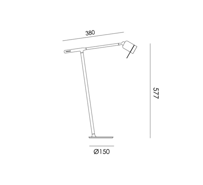 Lampe*Tonone Lampe à poser, One + Desk, , LED, dim, 2700K, 245 lm, L38cm, H57,7cm - blanc