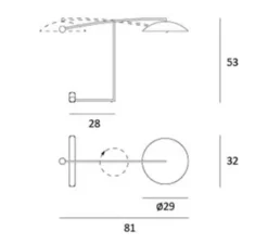 Lampe à poser, orbit, bronze, LED, dim, 2700K, 910 lm, L29cm, H53cm - Lumen Center Italia