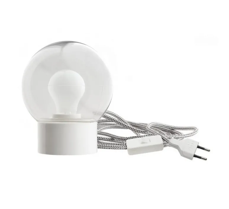 Lampe*Zangra Lampe à poser ou applique murale, light.095, avec glass005, , IP21, LED, Ø15cm, H17,5cm - blanc