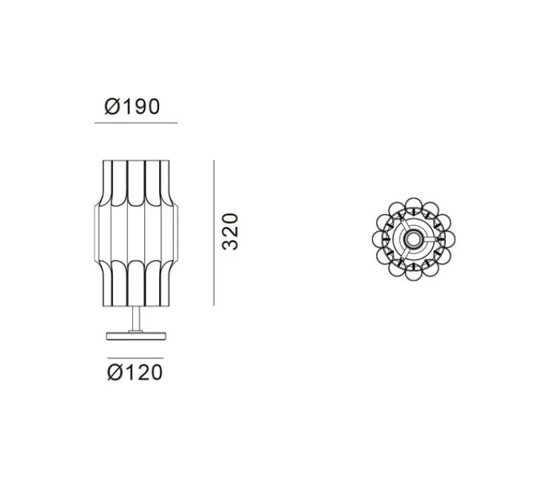 Lampe*Lyfa Lampe à poser, Pan 190, , Ø19cm, H32cm - bronze