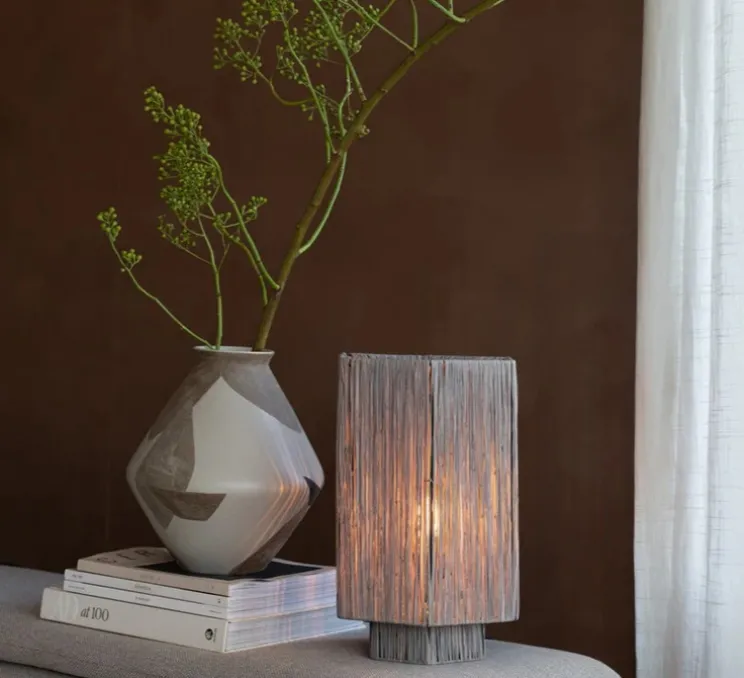 Lampe à poser, Panama L, gris, Ø24cm, H36cm - Good&Mojo