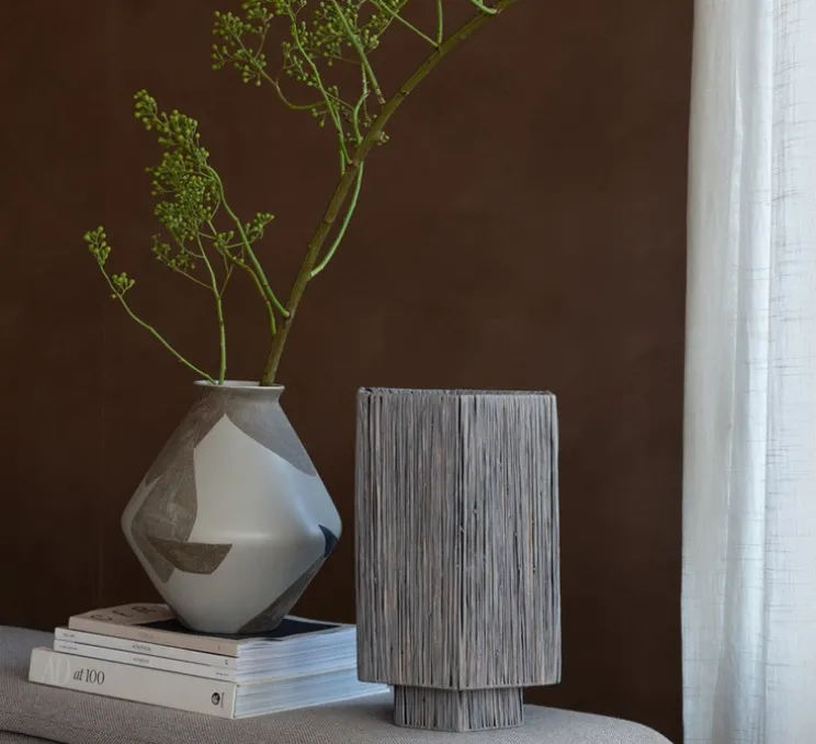 Lampe à poser, Panama L, gris, Ø24cm, H36cm - Good&Mojo