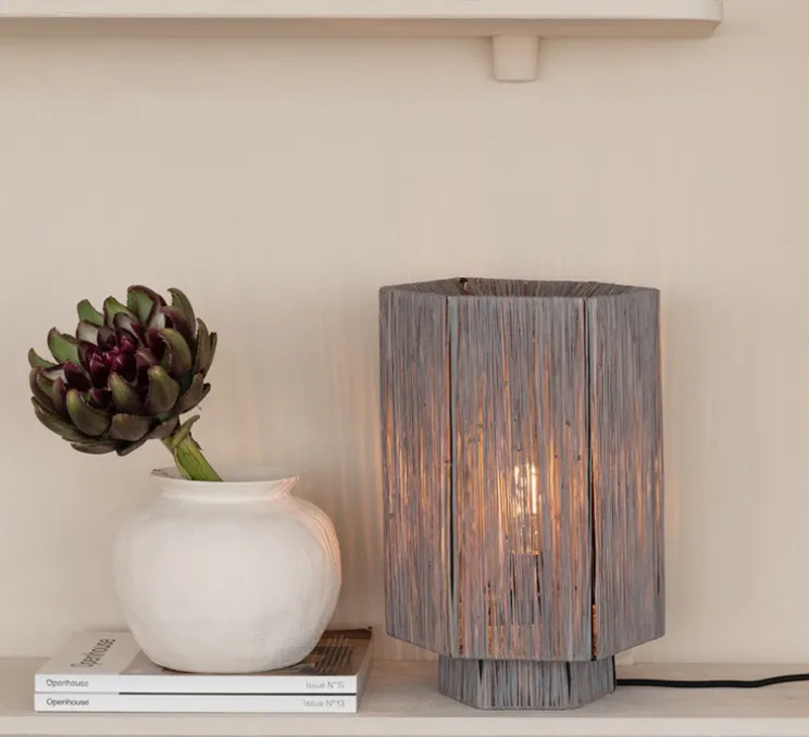 Lampe à poser, Panama L, gris, Ø24cm, H36cm - Good&Mojo