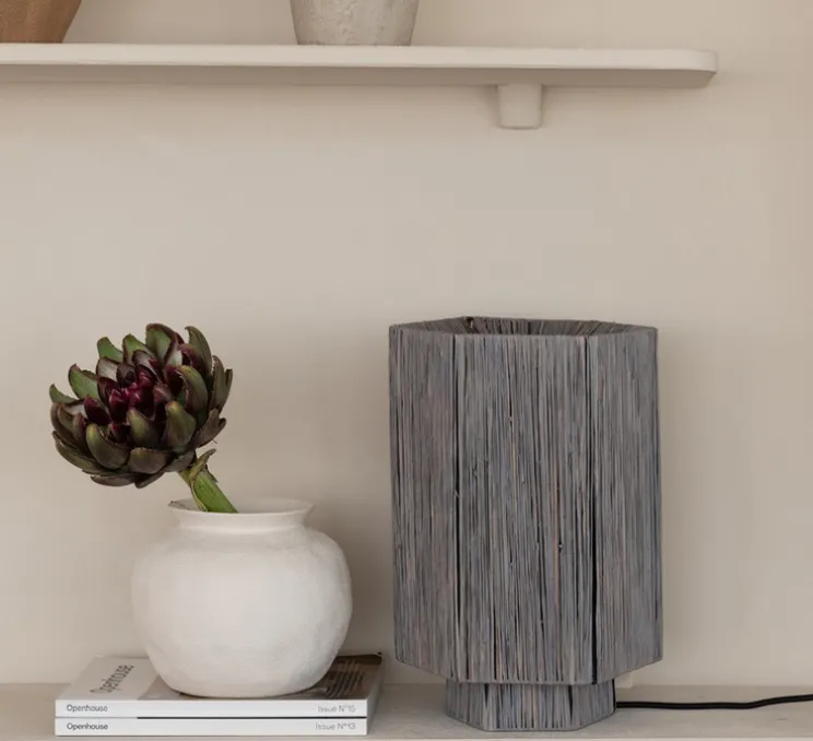 Lampe à poser, Panama L, gris, Ø24cm, H36cm - Good&Mojo