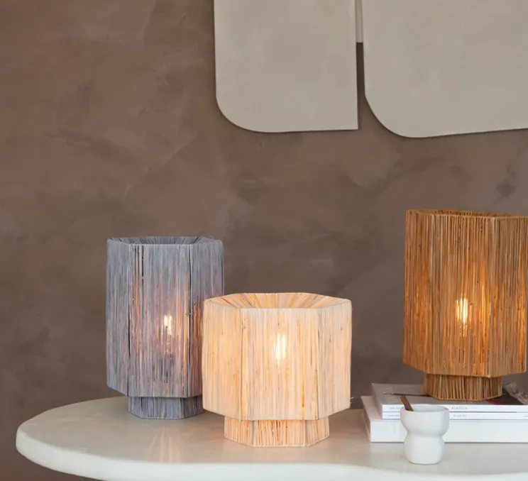 Lampe à poser, Panama L, gris, Ø24cm, H36cm - Good&Mojo