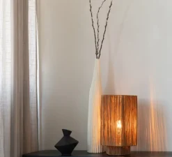 Lampe*Good&Mojo Lampe à poser, Panama L, , Ø24cm, H36cm - marron