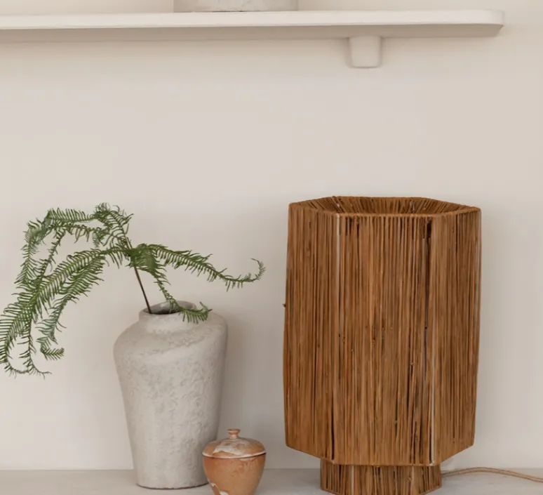 Lampe*Good&Mojo Lampe à poser, Panama L, , Ø24cm, H36cm - marron