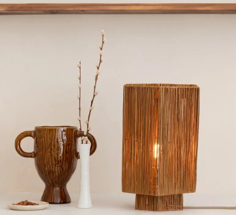 Lampe*Good&Mojo Lampe à poser, Panama L, , Ø24cm, H36cm - marron