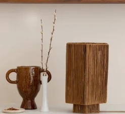 Lampe*Good&Mojo Lampe à poser, Panama L, , Ø24cm, H36cm - marron