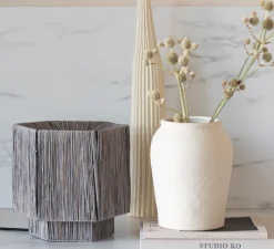 Lampe*Good&Mojo Lampe à poser, Panama S, , Ø28cm, H26cm - gris