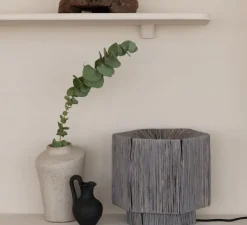 Lampe*Good&Mojo Lampe à poser, Panama S, , Ø28cm, H26cm - gris