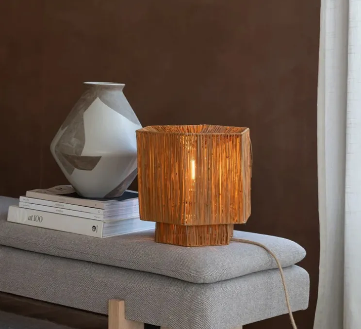 Lampe à poser, Panama S, marron, Ø28cm, H26cm - Good&Mojo