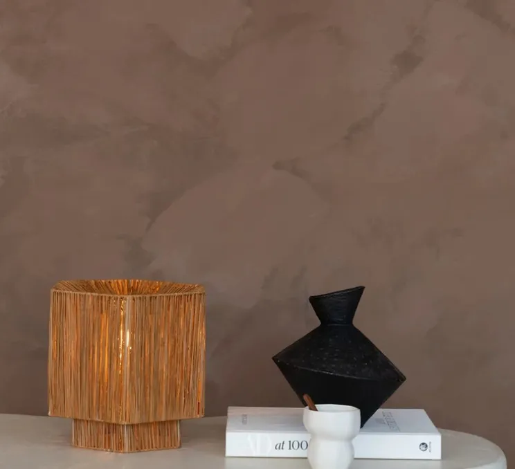 Lampe à poser, Panama S, marron, Ø28cm, H26cm - Good&Mojo