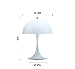Lampe à poser, Panthella 250, bleu pâle opale, Ø25cm, H34,6cm - Louis Poulsen