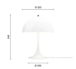 Lampe à poser, Panthella 320, blanc opale, Ø32cm, H43,8cm - Louis Poulsen