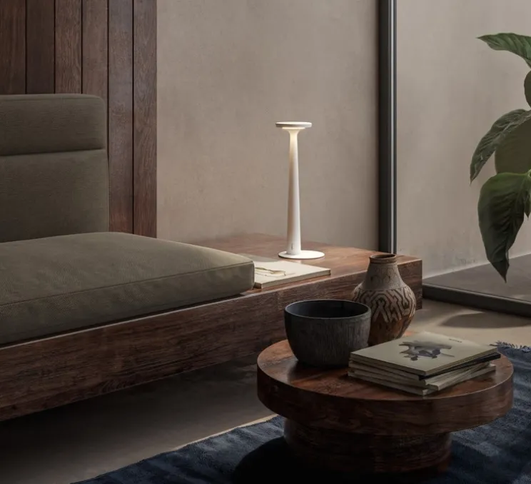 Lampe à poser, Papiria, blanc, LED, dim, 2700-3000-4000K, Ø12cm, H34cm - Karman