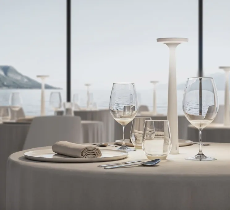 Lampe à poser, Papiria, blanc, LED, dim, 2700-3000-4000K, Ø12cm, H34cm - Karman