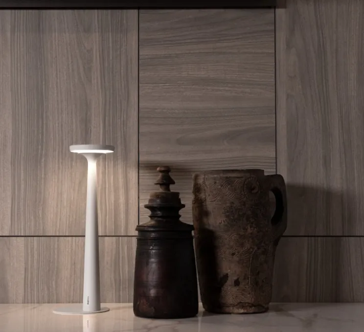 Lampe à poser, Papiria, blanc, LED, dim, 2700-3000-4000K, Ø12cm, H34cm - Karman