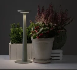 Lampe*Karman Lampe à poser, Papiria, , LED, dim, 2700-3000-4000K, Ø12cm, H34cm - vert sauge