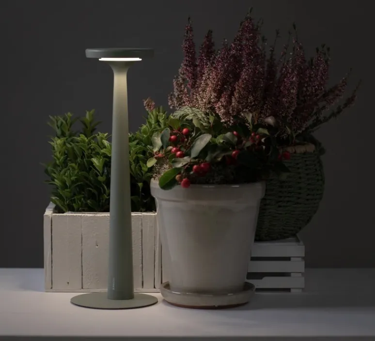 Lampe*Karman Lampe à poser, Papiria, , LED, dim, 2700-3000-4000K, Ø12cm, H34cm - vert sauge