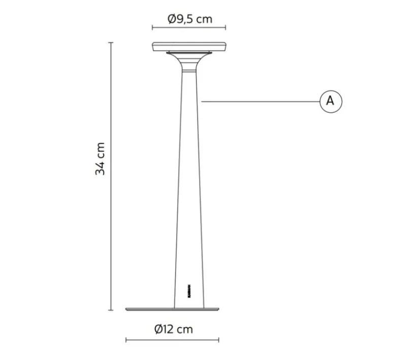 Lampe*Karman Lampe à poser, Papiria, , LED, dim, 2700-3000-4000K, Ø12cm, H34cm - vert sauge