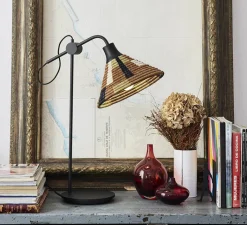 Lampe*Forestier Lampe à poser, Parrot, , Ø26cm, H62cm - marron