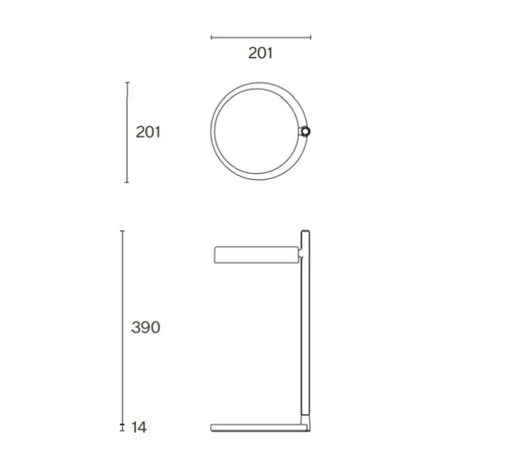 Lampe à poser, Pastille B2, blanc doux, LED, 2700K, 690lm, Ø20,1cm, H39cm - Wastberg
