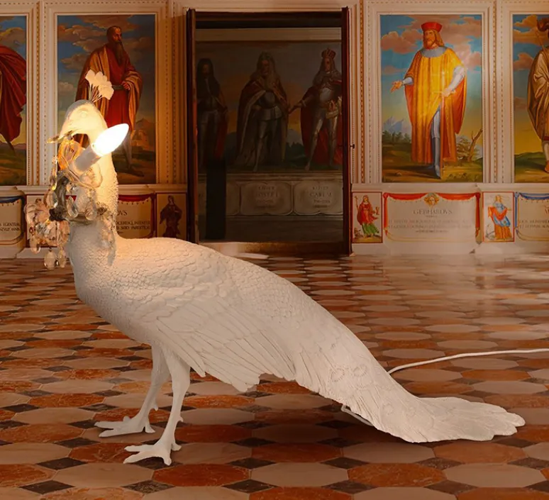 Enfants|Lampe*Seletti Lampe à poser, Peacock, , L100cm, H69cm - paon, blanc