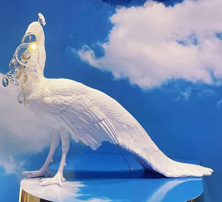Enfants|Lampe*Seletti Lampe à poser, Peacock, , L100cm, H69cm - paon, blanc